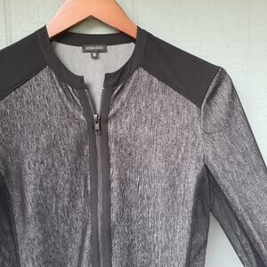 Komarov Mesh Panel Knit Jacket Small Grey Black